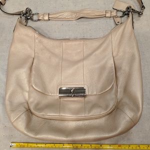 Champagne metallic pebbled leather COACH hobo bag